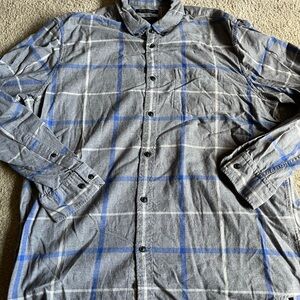 Banana Republic Gray and Blue Checkered Shirt